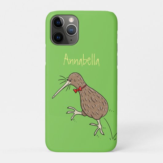 Happy Jumping Kiwi mit Bug-Krawatte Cartoon Design Case-Mate iPhone Hülle (Rückseite)