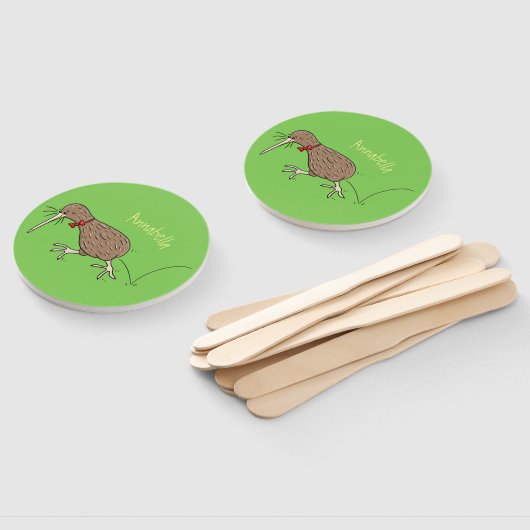 Happy Jumping Kiwi mit Bug-Krawatte Cartoon Design Fächer (Non-assembled)