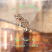 Happy Jumping Kiwi mit Bug-Krawatte Cartoon Design Fensteraufkleber (Blatt 2)