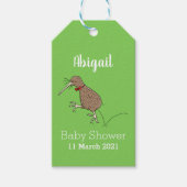 Happy Jumping Kiwi mit Bug-Krawatte Cartoon Design Geschenkanhänger (Vorderseite)