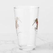 Happy Jumping Kiwi mit Bug-Krawatte Cartoon Design Glas (Links)