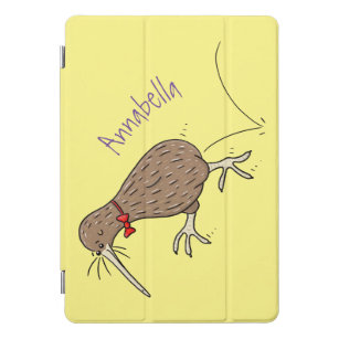 Happy Jumping Kiwi mit Bug-Krawatte Cartoon Design iPad Pro Cover