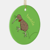 Happy Jumping Kiwi mit Bug-Krawatte Cartoon Design Keramik Ornament (Rechts)