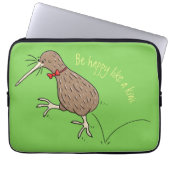 Happy Jumping Kiwi mit Bug-Krawatte Cartoon Design Laptopschutzhülle (Vorderseite)