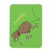 Happy Jumping Kiwi mit Bug-Krawatte Cartoon Design Magnet (Vertikal)