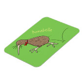 Happy Jumping Kiwi mit Bug-Krawatte Cartoon Design Magnet (Linke Seite)
