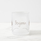 Happy Jumping Kiwi mit Bug-Krawatte Cartoon Design Mattglastasse (Mittel)