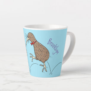Happy Jumping Kiwi mit Bug-Krawatte Cartoon Design Milchtasse