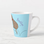 Happy Jumping Kiwi mit Bug-Krawatte Cartoon Design Milchtasse (Rechts)