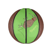 Happy Jumping Kiwi mit Bug-Krawatte Cartoon Design Mini Basketball (Vertikal)