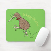 Happy Jumping Kiwi mit Bug-Krawatte Cartoon Design Mousepad (Mit Mouse)
