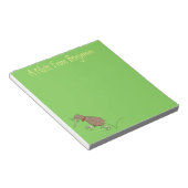Happy Jumping Kiwi mit Bug-Krawatte Cartoon Design Notizblock (angewinkelt)