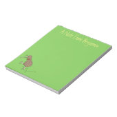 Happy Jumping Kiwi mit Bug-Krawatte Cartoon Design Notizblock (Rotiert)