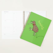 Happy Jumping Kiwi mit Bug-Krawatte Cartoon Design Planer (Anzeige)