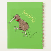 Happy Jumping Kiwi mit Bug-Krawatte Cartoon Design Planer (Rückseite)