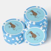 Happy Jumping Kiwi mit Bug-Krawatte Cartoon Design Pokerchips (Stapel)