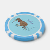 Happy Jumping Kiwi mit Bug-Krawatte Cartoon Design Pokerchips (Einzeln)