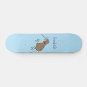 Happy Jumping Kiwi mit Bug-Krawatte Cartoon Design Skateboard (Horizontal)