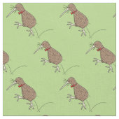 Happy Jumping Kiwi mit Bug-Krawatte Cartoon Design Stoff (Nahaufnahme)