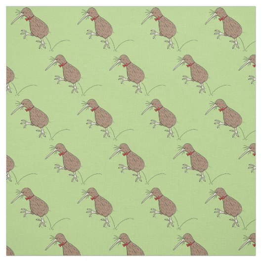 Happy Jumping Kiwi mit Bug-Krawatte Cartoon Design Stoff (Muster)