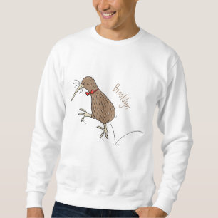 Happy Jumping Kiwi mit Bug-Krawatte Cartoon Design Sweatshirt