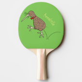 Happy Jumping Kiwi mit Bug-Krawatte Cartoon Design Tischtennis Schläger (Rückseite)