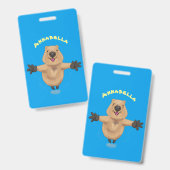 Happy Jumping Quokka Cartoon Design Ausweis (Front & Back)