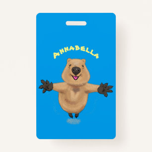Happy Jumping Quokka Cartoon Design Ausweis