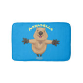 Happy Jumping Quokka Cartoon Design Badematte (Vorderseite)