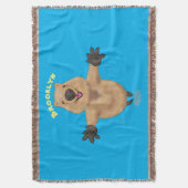 Happy Jumping Quokka Cartoon Design Decke (Vorderseite Vertikal)