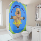 Happy Jumping Quokka Cartoon Design Duschvorhang (Beispiel)