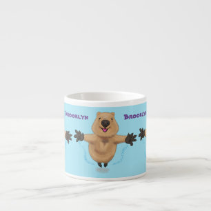 Happy Jumping Quokka Cartoon Design Espressotasse
