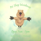 Happy Jumping Quokka Cartoon Design Fensteraufkleber (Blatt 3)