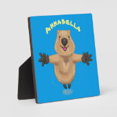 Happy Jumping Quokka Cartoon Design Fotoplatte (Vorderseite)