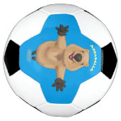 Happy Jumping Quokka Cartoon Design Fußball (Gedreht)