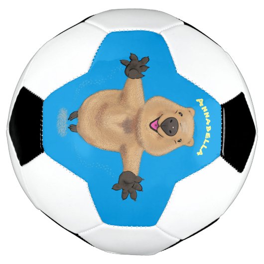 Happy Jumping Quokka Cartoon Design Fußball (Gedreht)