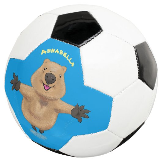 Happy Jumping Quokka Cartoon Design Fußball (Dreiviertel)