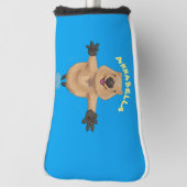 Happy Jumping Quokka Cartoon Design Golf Headcover (Rotieren 90)