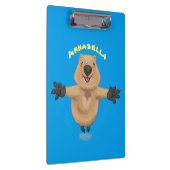 Happy Jumping Quokka Cartoon Design Klemmbrett (Rechts)