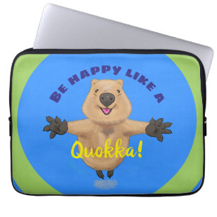 Happy Jumping Quokka Cartoon Design Laptopschutzhülle