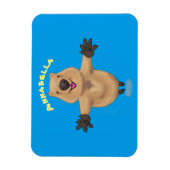 Happy Jumping Quokka Cartoon Design Magnet (Vertikal)