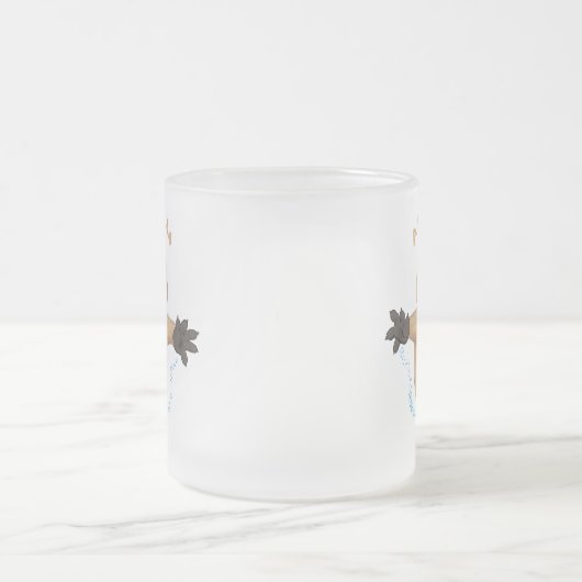 Happy Jumping Quokka Cartoon Design Mattglastasse (Mittel)