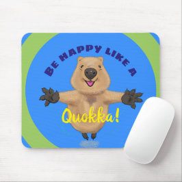 Happy Jumping Quokka Cartoon Design Mousepad