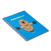 Happy Jumping Quokka Cartoon Design Notizblock (Rechte Seite)