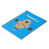Happy Jumping Quokka Cartoon Design Notizblock (Linke Seite)