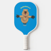 Happy Jumping Quokka Cartoon Design Pickleball Schläger (Vorderseite)