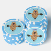 Happy Jumping Quokka Cartoon Design Pokerchips (Stapel)