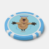 Happy Jumping Quokka Cartoon Design Pokerchips (Einzeln)