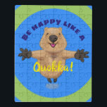 Happy Jumping Quokka Cartoon Design Puzzle<br><div class="desc">Für Quokka-Liebhaber! Dieses glückliche Quokka springt Cartoon Design und ist ein großer Spaß.</div>