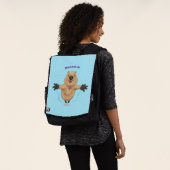 Happy Jumping Quokka Cartoon Design Rucksack (Ausgewaschen)